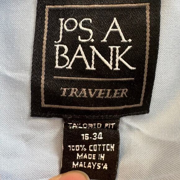 Jos. A. Bank Men Casual Button Down Shirt Long Sleeve Collared Neck Blue Size L - Picture 3 of 4